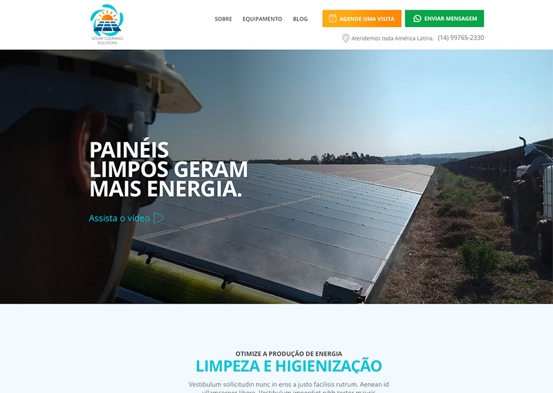 Site em WordPress para a Solar Cleaning
